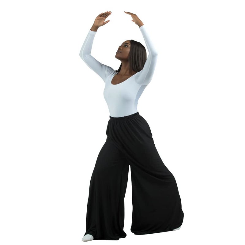 Danzcue Womens Celebration of Spirit Palazzo Pants, Black, Small - Image 3